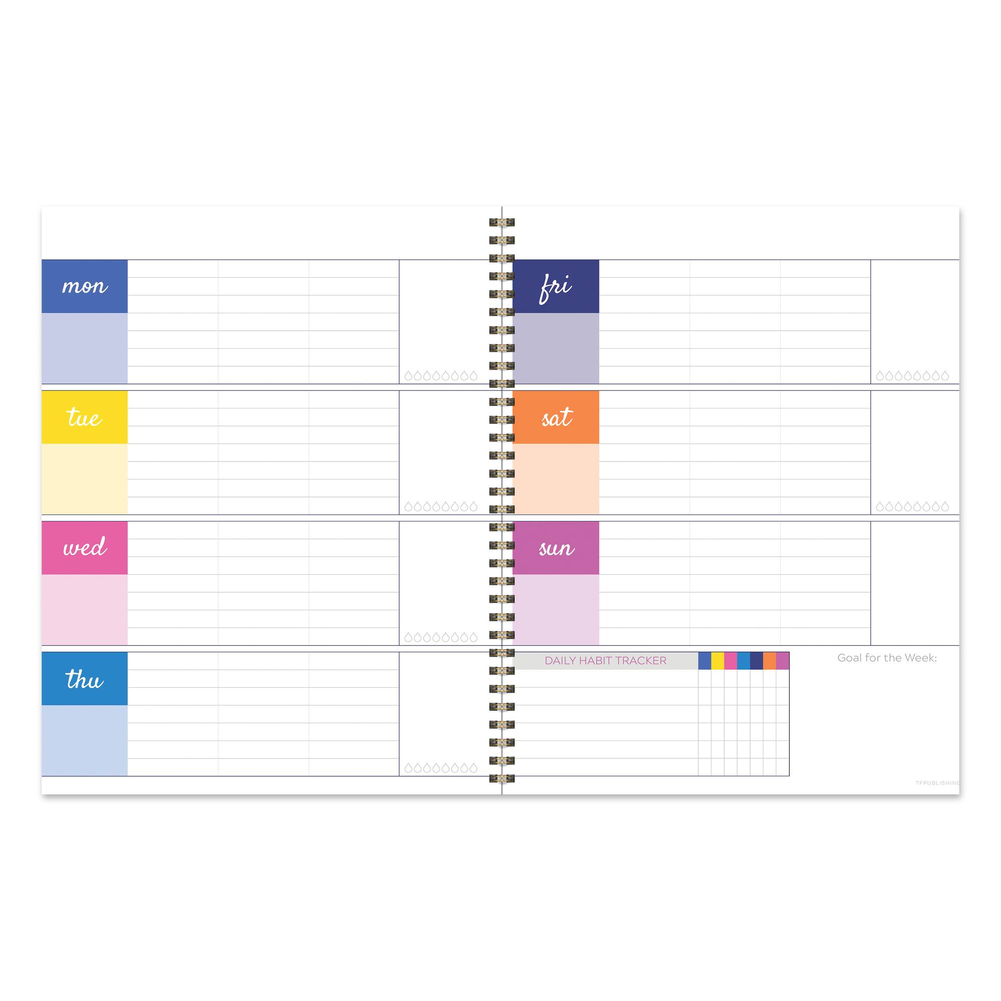 TF Publishing Large Bright Floral Blooms Undated Spiral Planner
